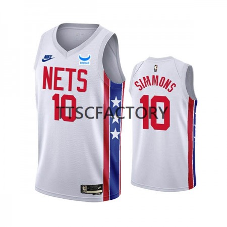 Maglia NBA Brooklyn Nets Ben Simmons 10 Nike 2022-23 Classic Edition Bianco Swingman - Uomo